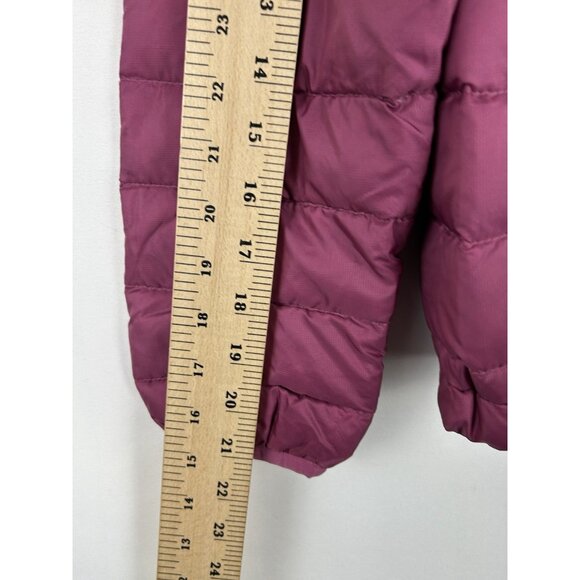 Patagonia Girls XL 14  Hi-Loft Down Sweater Hoody Hooded Puffer Jacket Pink - Picture 5 of 16